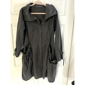 HIROKO KOSHINO black Women’s Coat Snap Closure With Belt Size 40 NWT